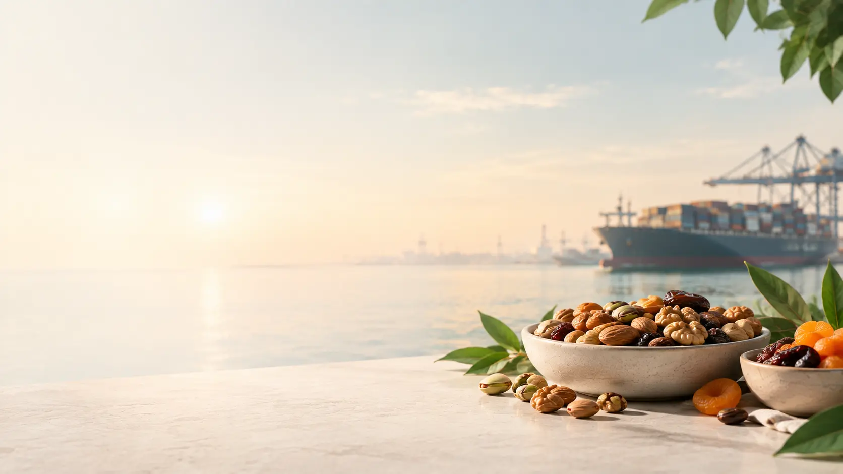 Bulk nuts, dried fruits and food ingredients supplied by Plusimpex B.V., international food trading company in Rotterdam