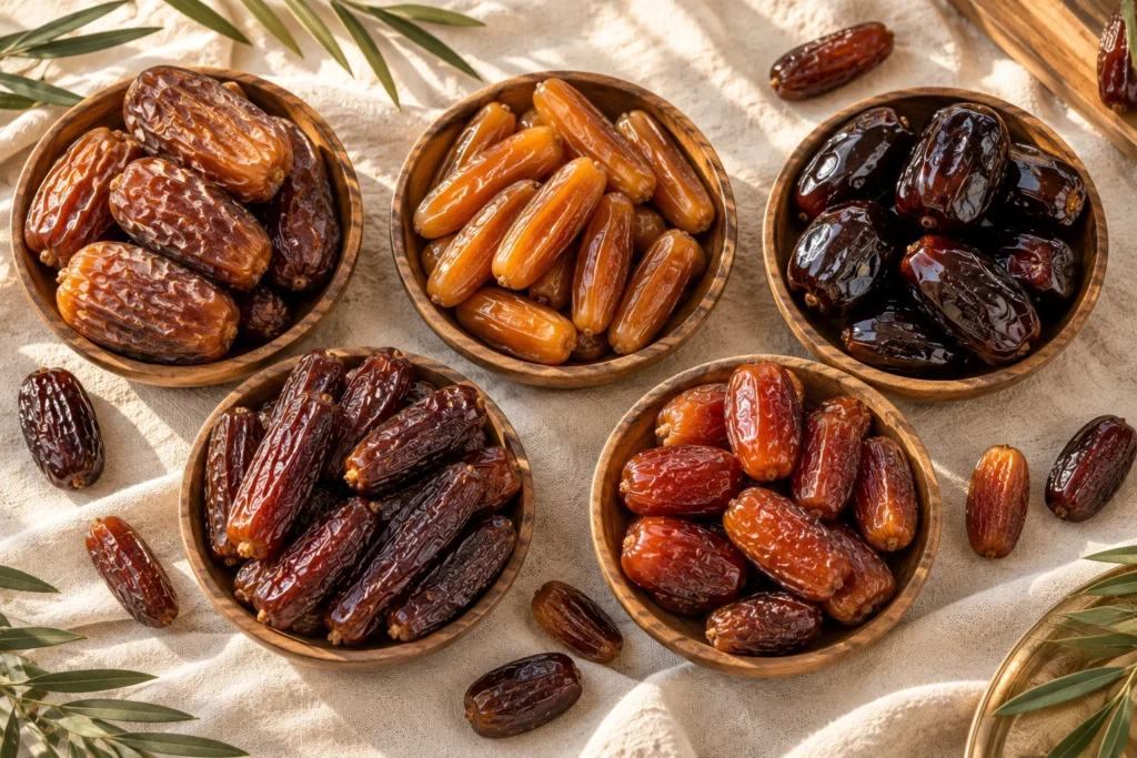 Date Varieties Compared: Medjool, Deglet Nour, Mazafati
