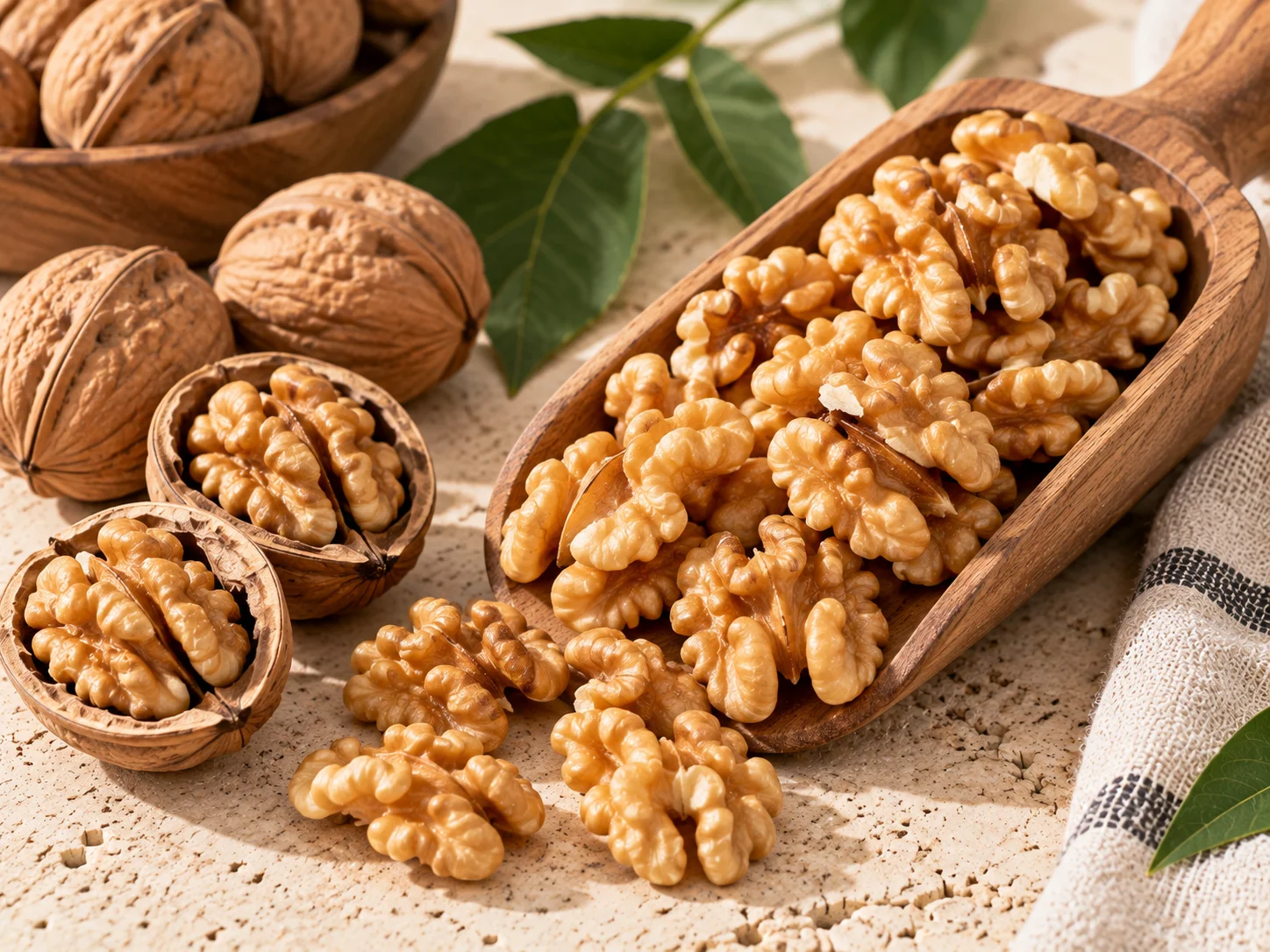 Light halves walnut kernels and in-shell Chandler walnuts in bulk