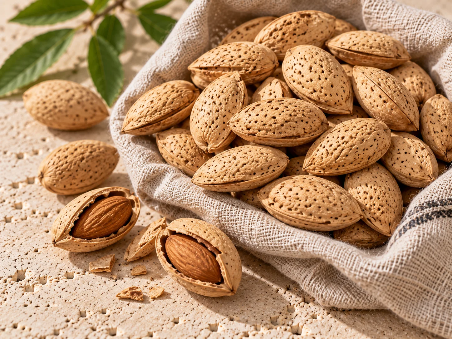 In-shell almonds, soft-shell and paper-shell varieties for snacking