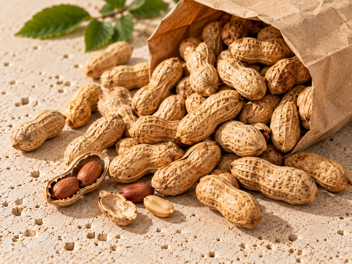 In-shell peanuts, raw and roasted, Virginia and Valencia types
