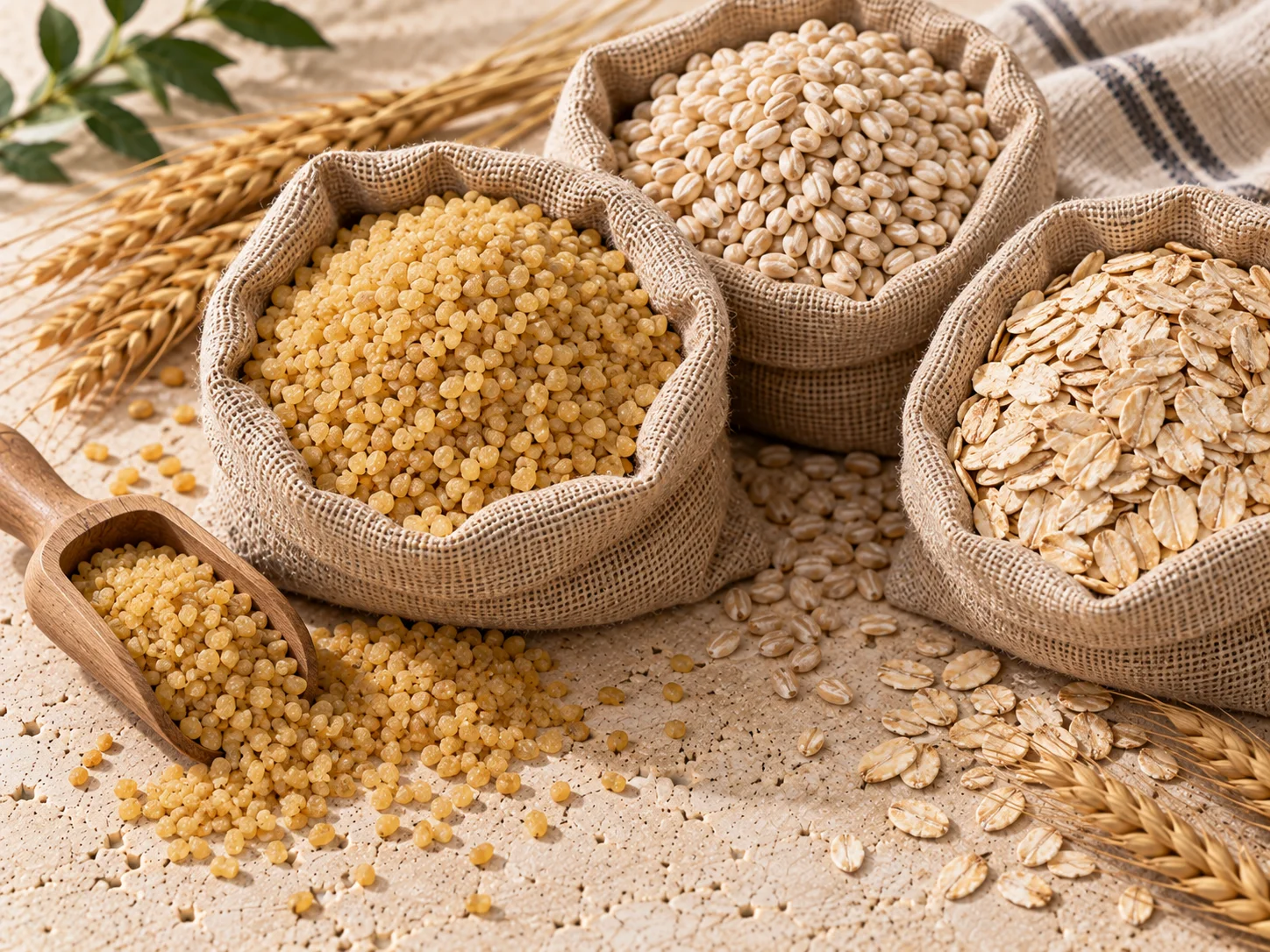 Wheat, bulgur, barley, oats and couscous supplied in bulk for food manufacturers