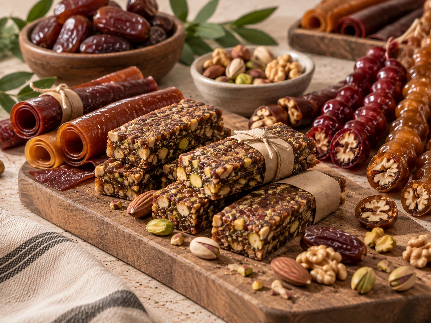 Natural fruit and nut bars and energy bites for retail and food service