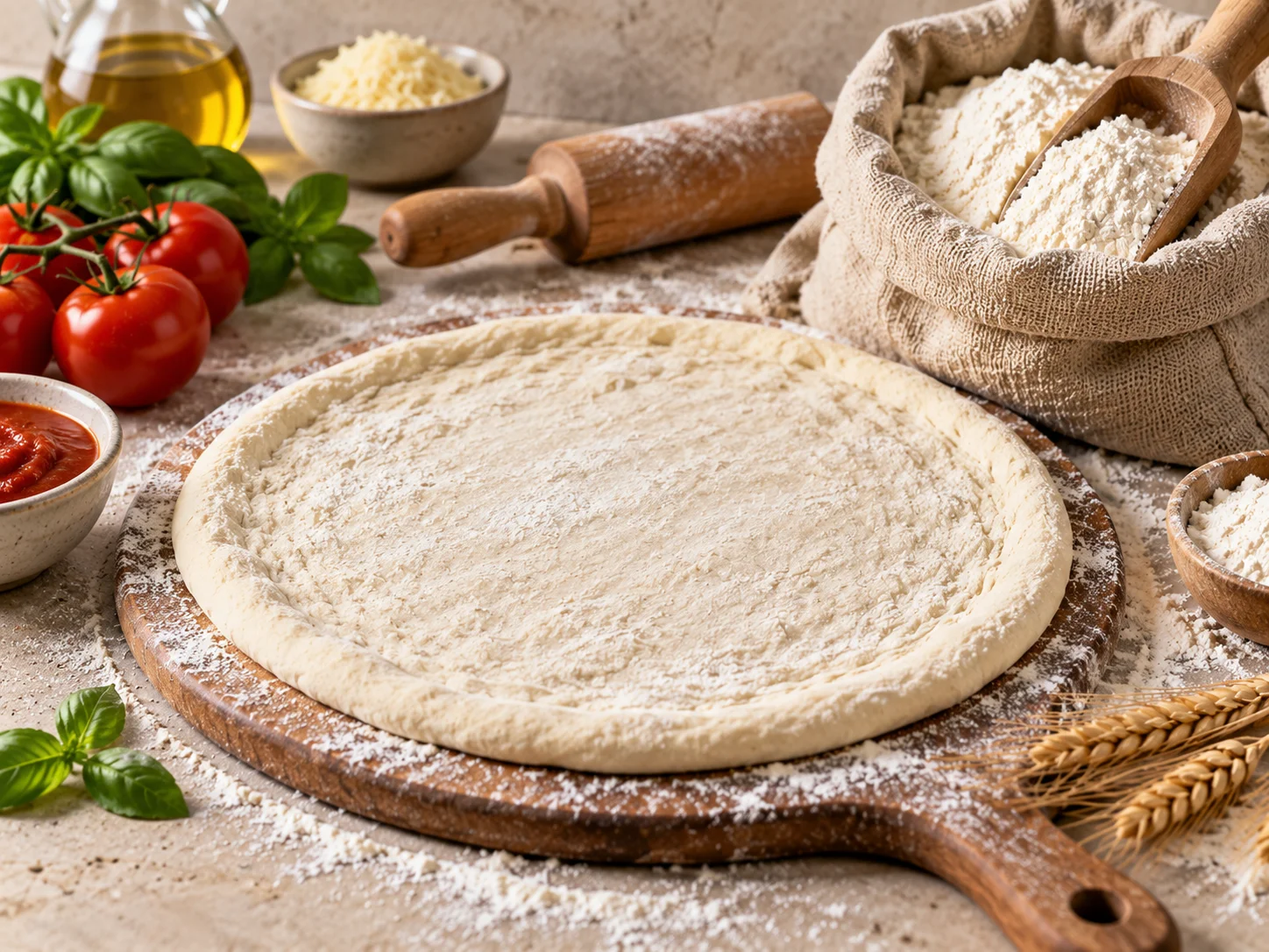 High-protein strong flour and pizza flour W 300–400 for industrial bakeries